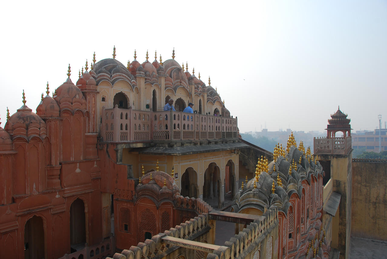 Jaipur 10.11.2014: Hawa Mahal, backside of the famous five-storey pyramid structure.