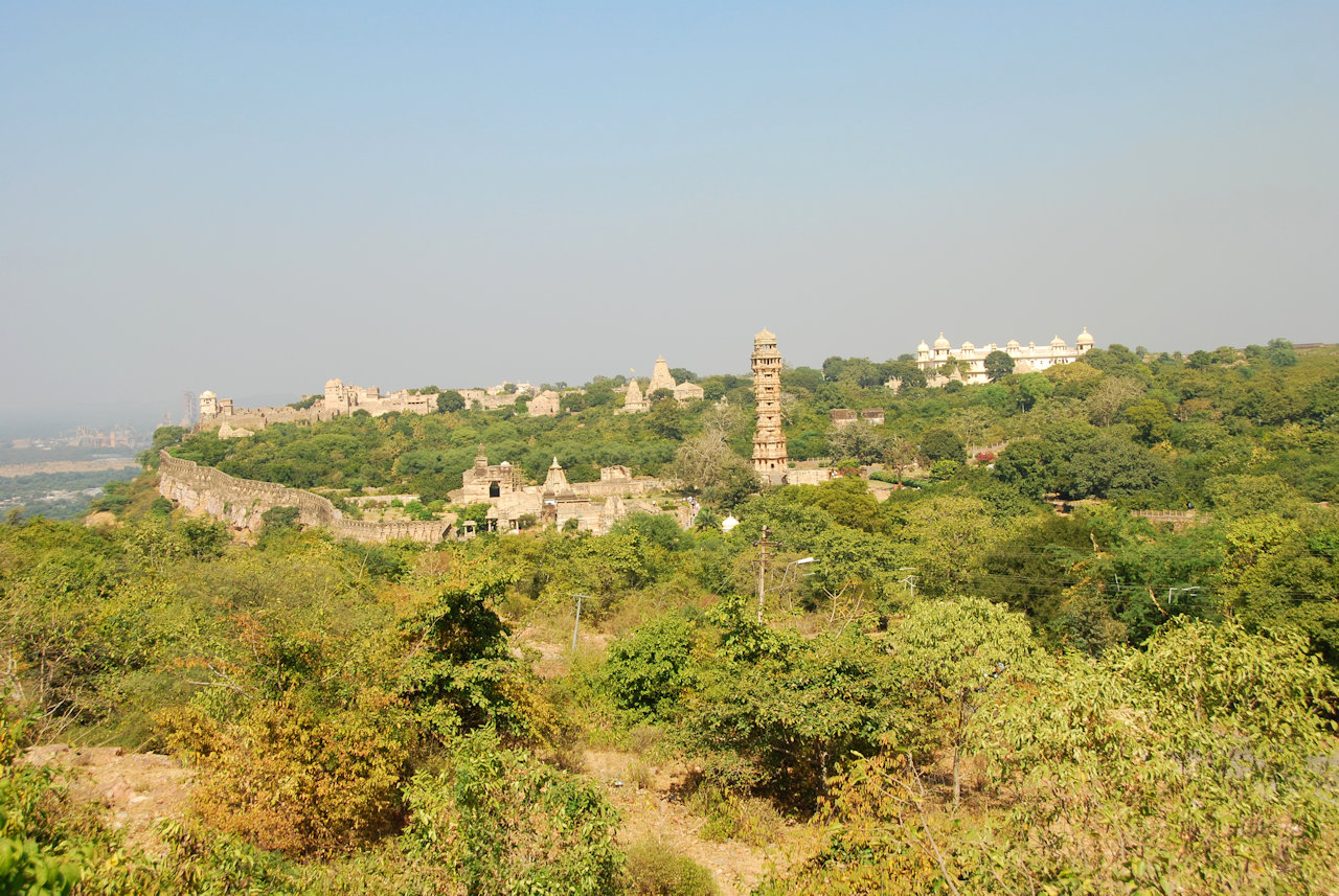 Chittorgarh 21.11.2014:  Rana Kumbha Palace, Meewar Temple, Tower of Victory. Fateh Prakash Palace.