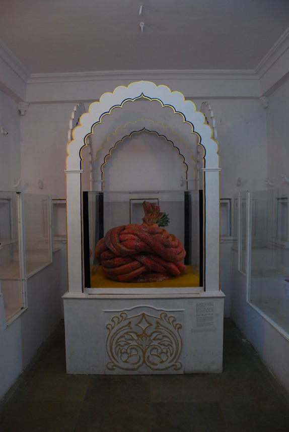 Udaipur 20.11.2014: According to Guinnes Book the worlds biggest turban at Bagore Ki Haveli Museum.