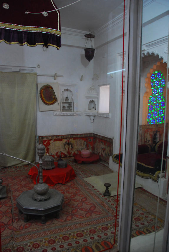 Udaipur 20.11.2014: Bagore Ki Haveli Museum. A fine display of the culture and heritage of the royal family of Mewar.