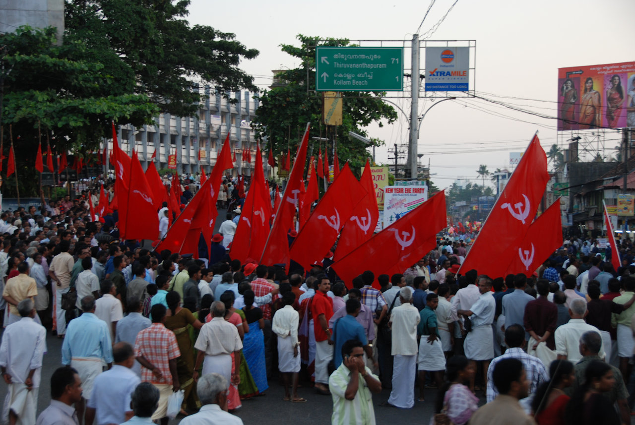Kollam City 04.01.2012: Rally of CPI(M).
