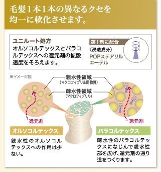 毛髪一本一本の異なるクセを均一に軟化させます。