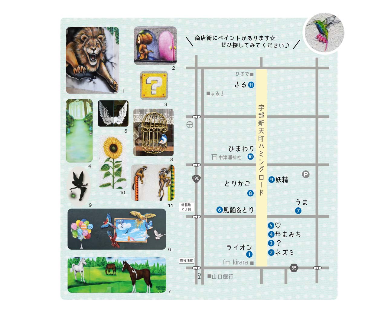 ☆宇部新天町商店街ペイントマップ☆