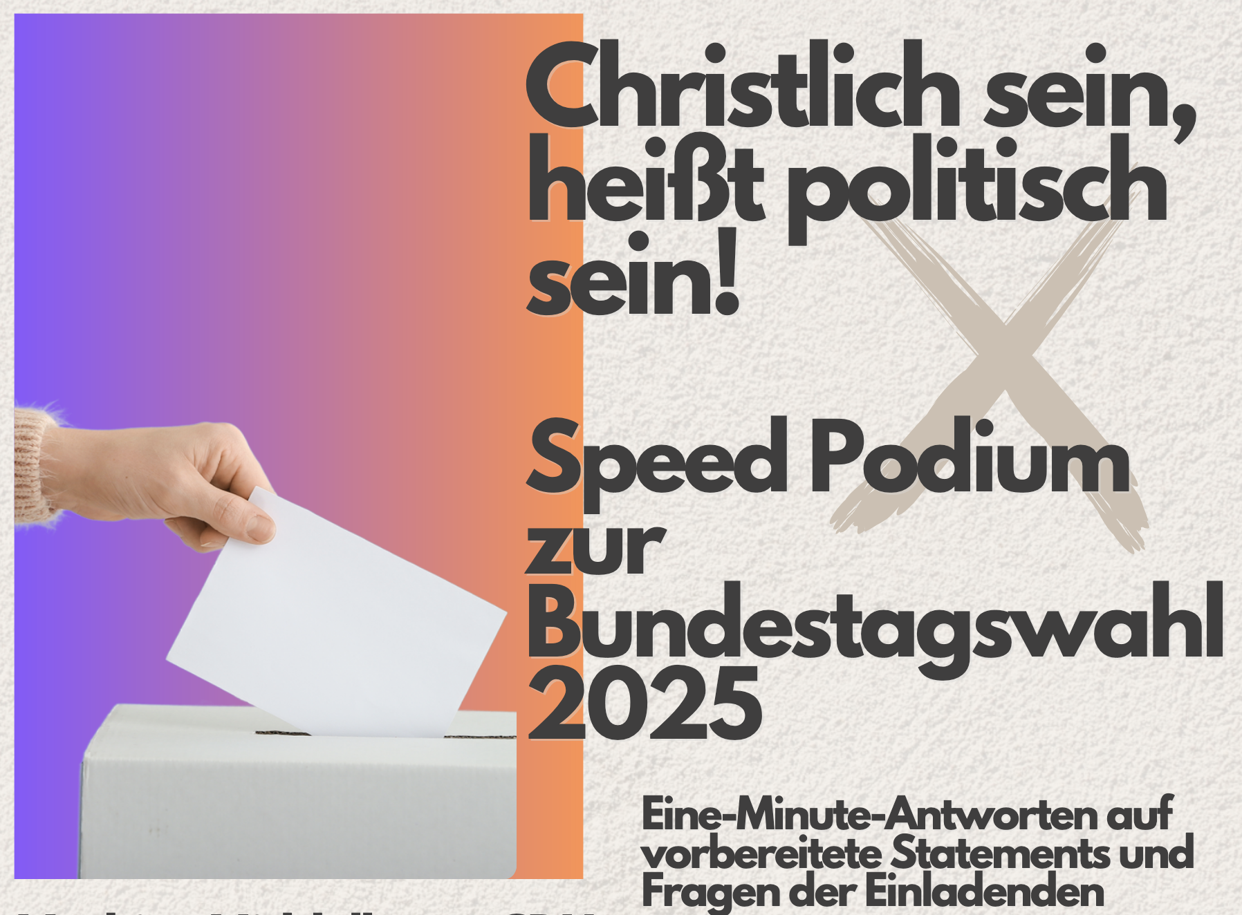 Zum Aktionstag „Christlich sein heißt politisch sein“: