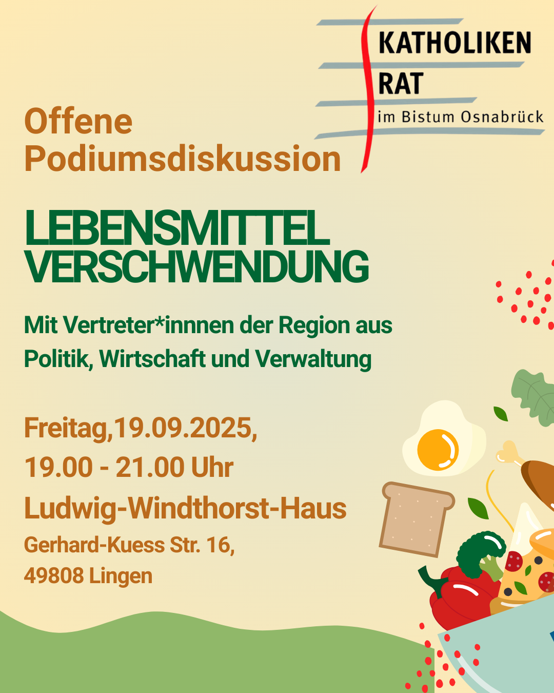 Offene Podiumsdiskussion im LWH Lingen: Lebensmittelverschwendung