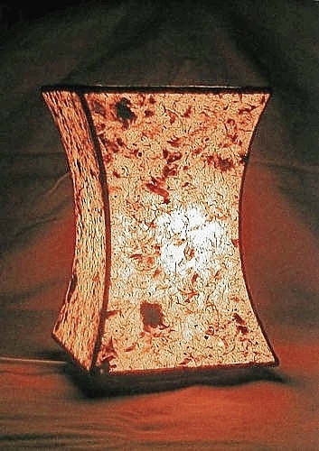 Lampe konkav Himalayapapier beleuchtet