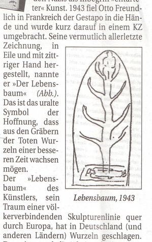 Aus dem Bucher Boten vom September 2012, dieses Symbol verwand auch Günther Muchalla bei seiner Skulptur ohne vorher davon zu wissen, diese Übereinstimmung zeigt, wie Seelenverwandschaft geht.