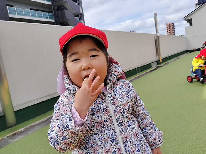 「ゆびでふえみたいにできるよ！」指笛を披露してくれました♪