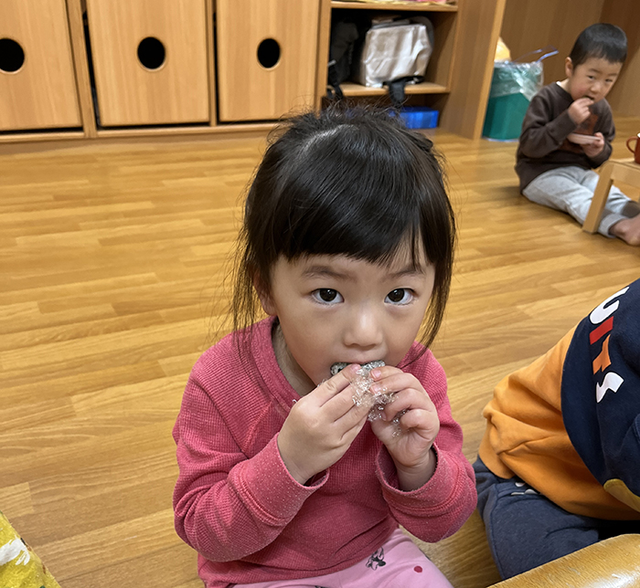 いつものご飯と味はちょっと違うけど美味しいね！