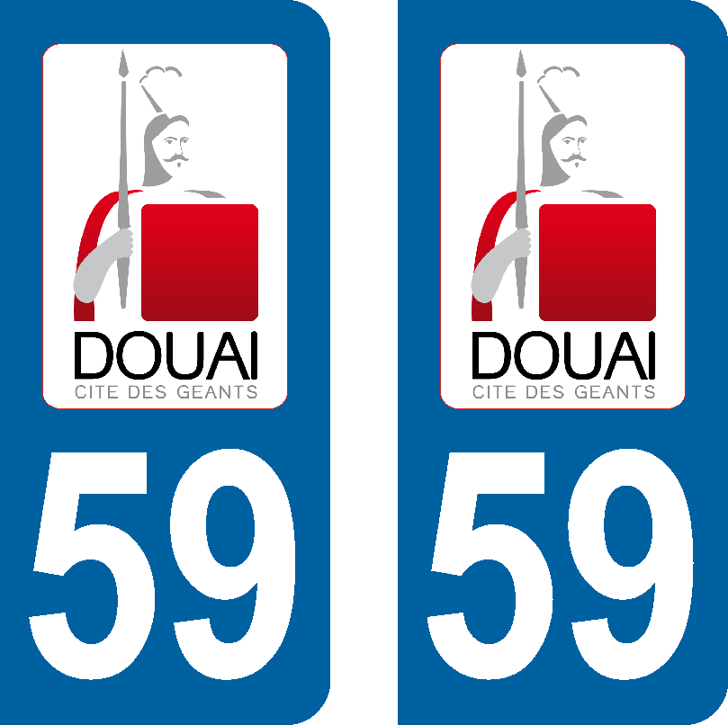 Lot De 2 Stickers Ville De Douai 59 Stickers Pour