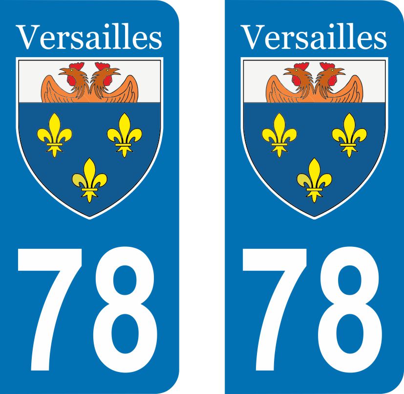 Lot de 2 stickers ville de Versailles  stickers pour plaques