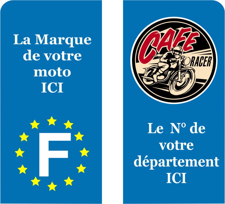 Autocollant Sticker Plaque d'immatriculation Moto Département 14