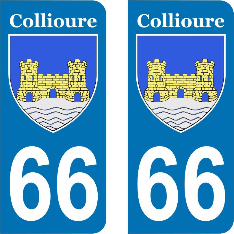 Lot De 2 Stickers Ville De Collioure N 176 66 Stickers Pour