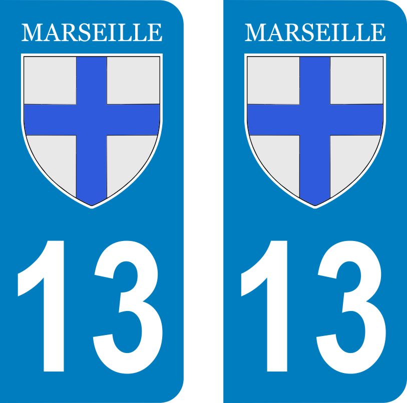 MARSEILLE stickers pour plaques immatriculation, adhésifs logos régions, MARSEILLE stickers pour plaques immatriculation, adhésifs logos régions,