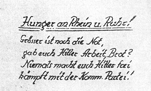 Hunger an Rhein und Ruhr (Klebezettel)