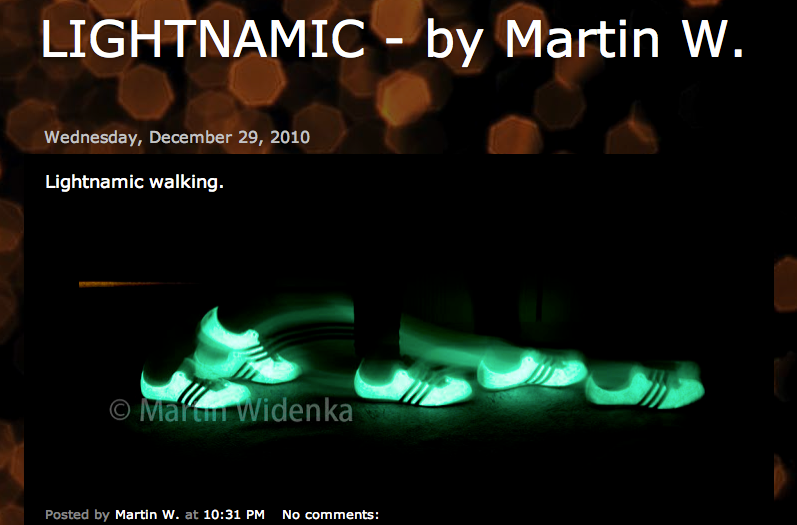 Screenshot meiner Seite lightnamic.com mit den Fotos des Prototypen.