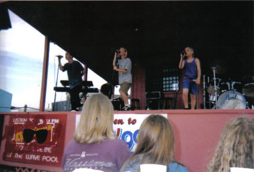 1996, performing at 'Big Splash' waterpark
