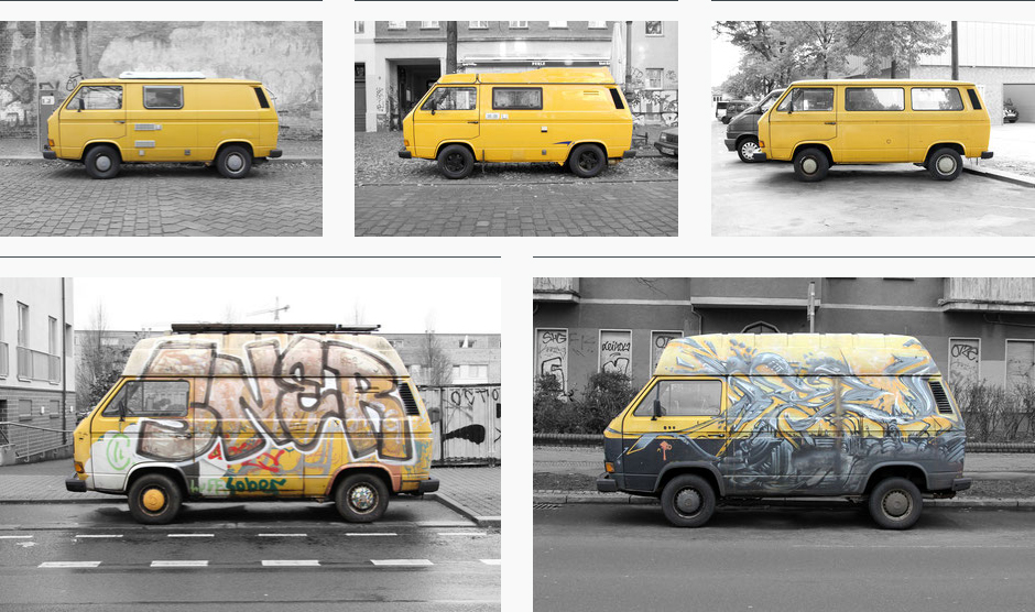 volkswagen VW T3 contemporary art photography oldtimer Berlin wall art collector - limited edition - unique urban collection - oqopo.com bildkunst 02