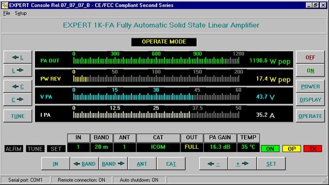 Schermata del software di controllo sul PC