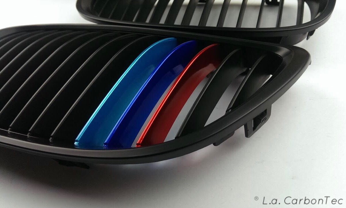 Matte Black Grills With Metallic Painted M Stripes For