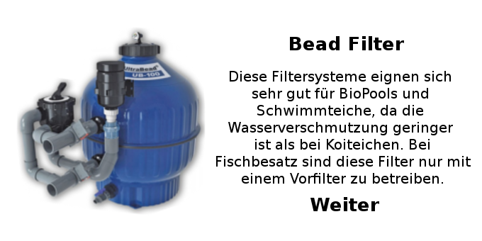 Schwimmteichtechnik Biopool traumteich schwimmteich filtersystem beadfilter filter ultrabeadfilter