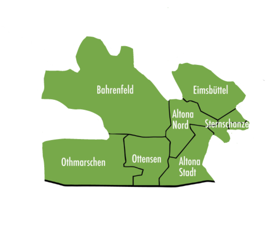Das Abholgebiet für den Gassi Service umfasst Bahrenfeld, Groß Flottbek, Othmarschen, Ottensen, Altona Nord und Altona Stadt