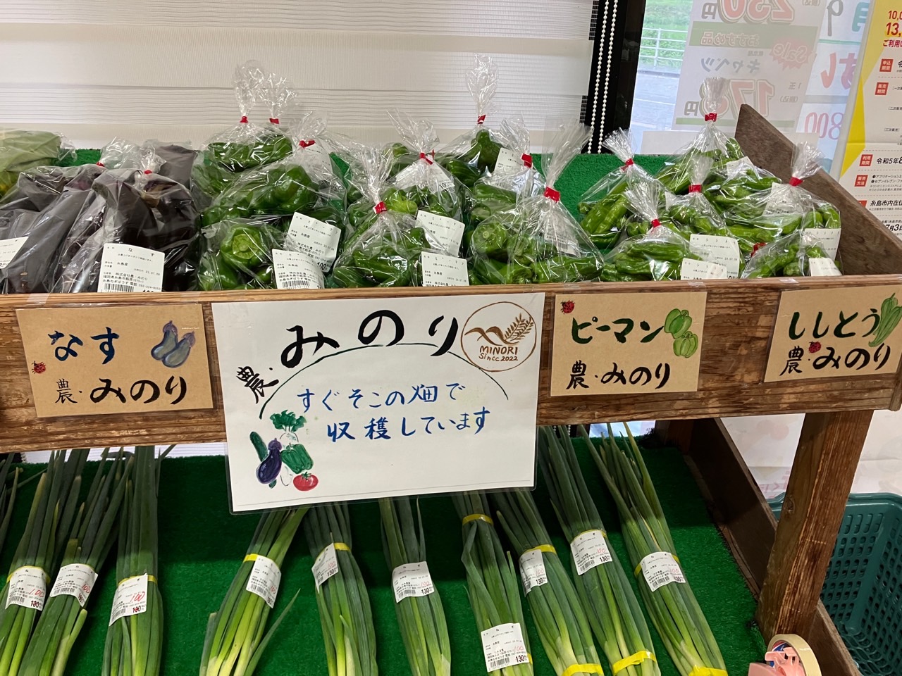 新鮮採れたて野菜を販売しています。