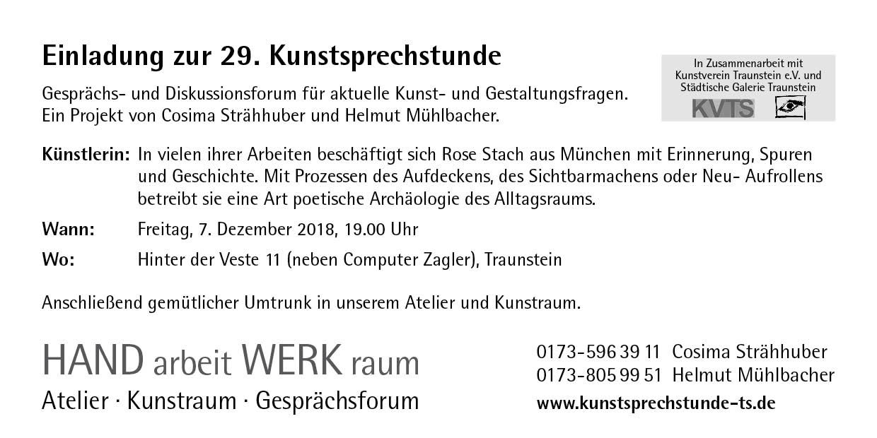 Empfehlung des Kunstvereins: Kunstsprechstunde