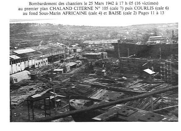 bombardement des chantiers 1942