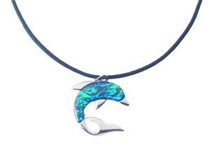 ME1037 COLLIER DAUPHIN IMITATION COQUILLAGE