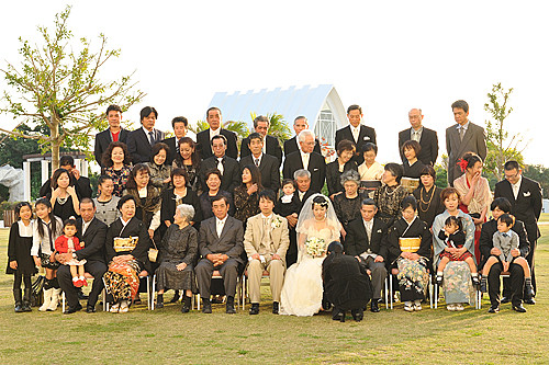 結婚式の集合写真