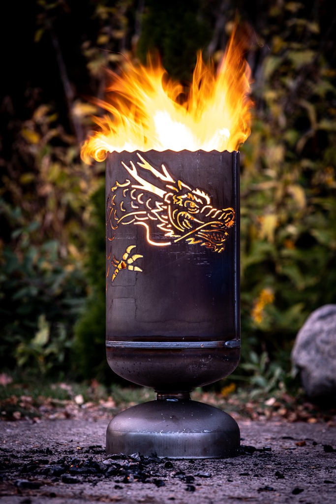 feuerkorb drache chinesisch feuertonnen fackeln klopapierfackeln metallkunst und schones fur den garten kaufen bei inselfeuer kunstmarkt