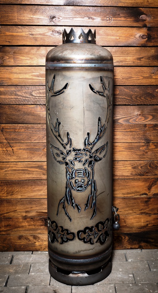 Feuerstelle HIRSCH / Edelweiß - Feuertonnen, Fackeln, Klopapierfackeln