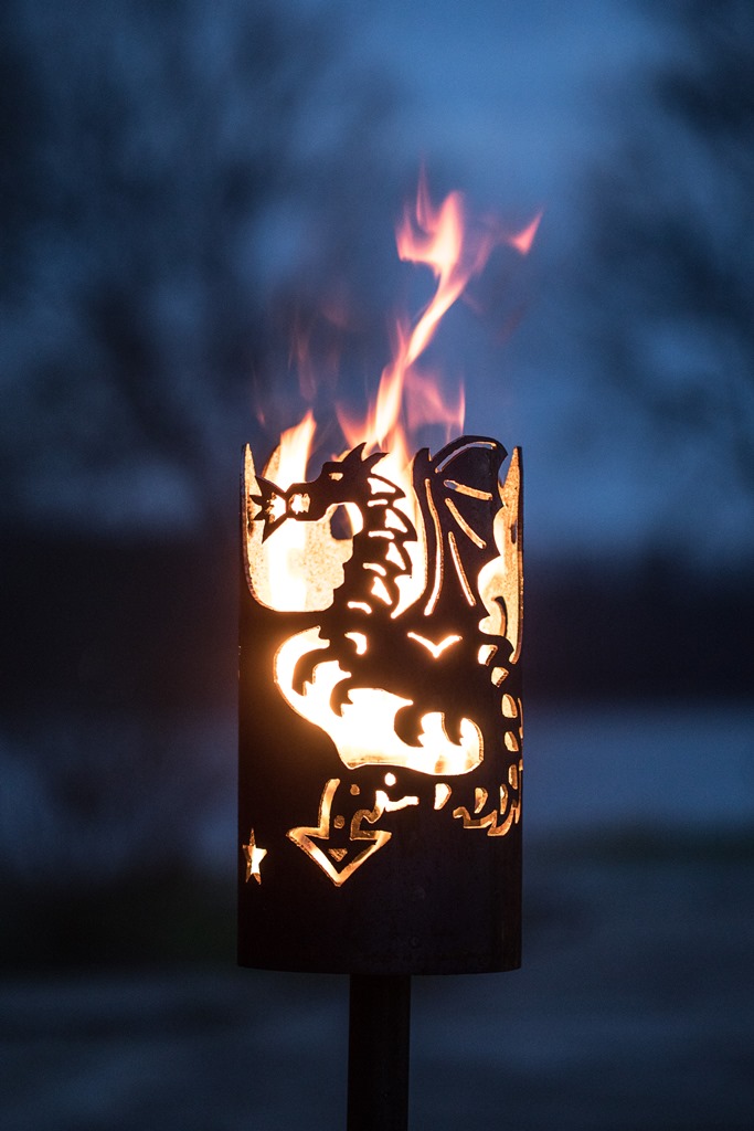 Gartenfackel DRACHE 3 Feuertonnen, Fackeln, Klopapierfackeln