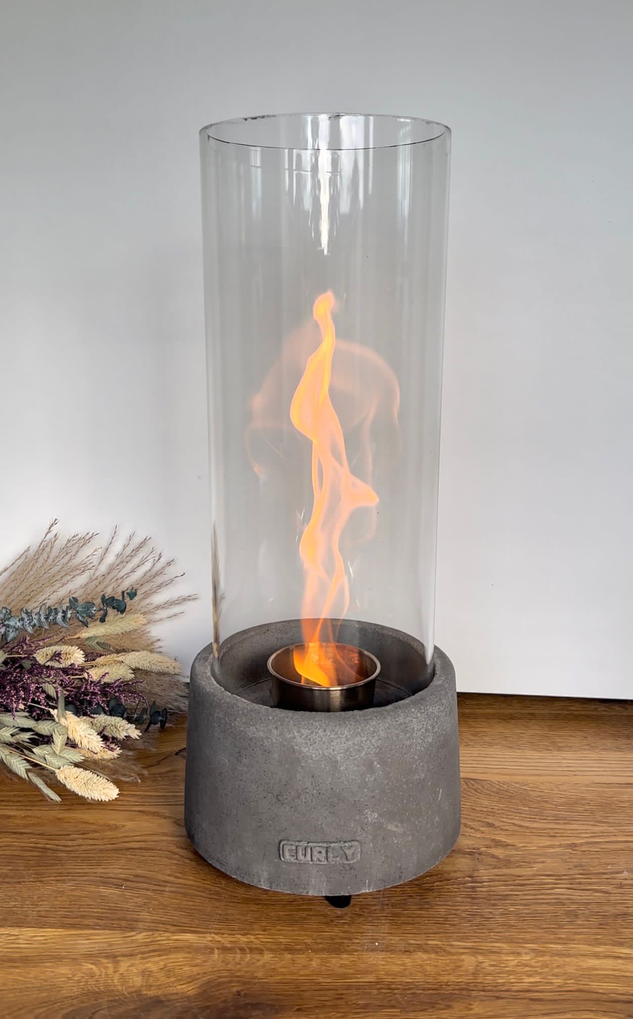 Tischkamin Twirl grau