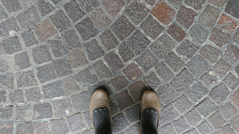 ボローニャ会場の石畳、歴史のある街なんだなぁ〜と実感しました。