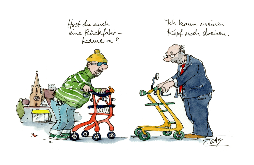 Rollator mit Rückfahrkamera