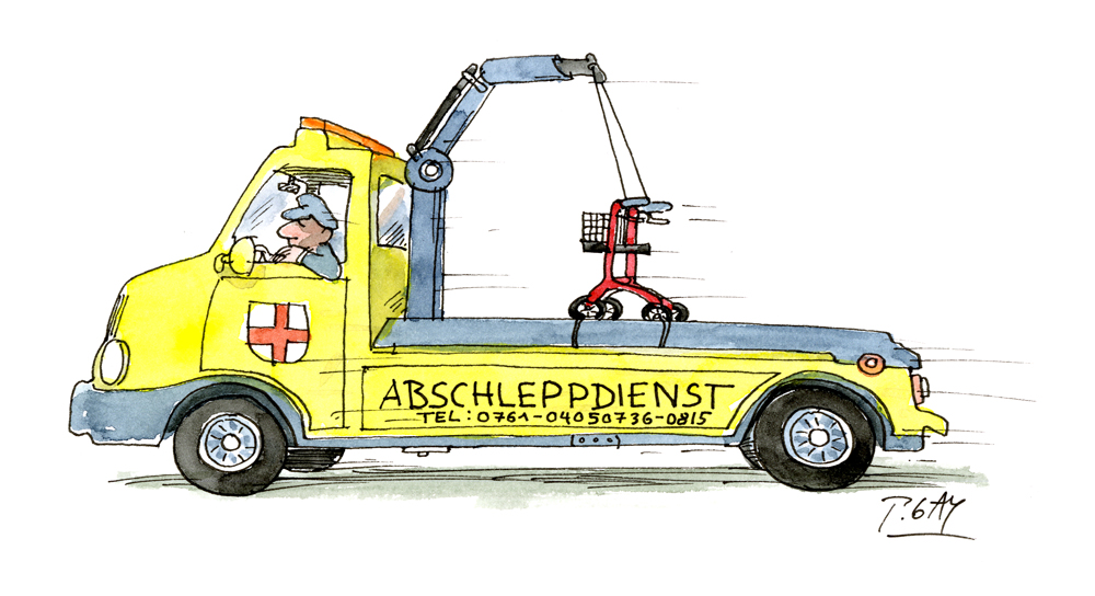 Abschleppdienst für den Rollator-Club