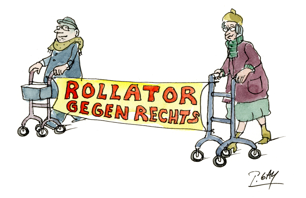 Rollator gegen Rechts