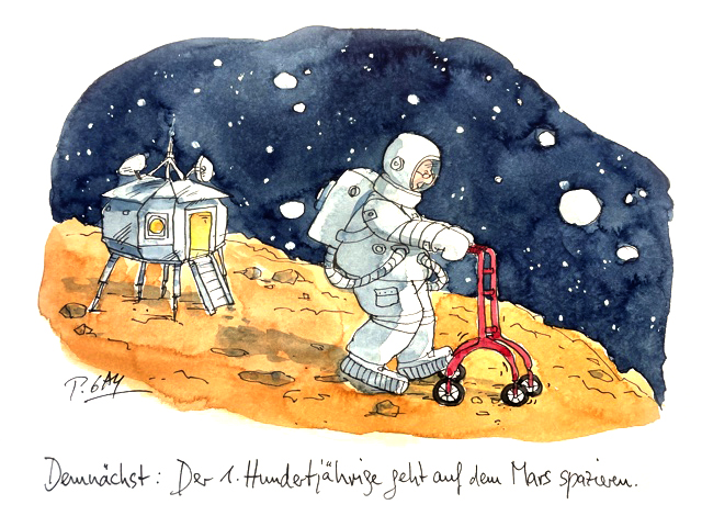 Weltraumspaziergang mit Rollator