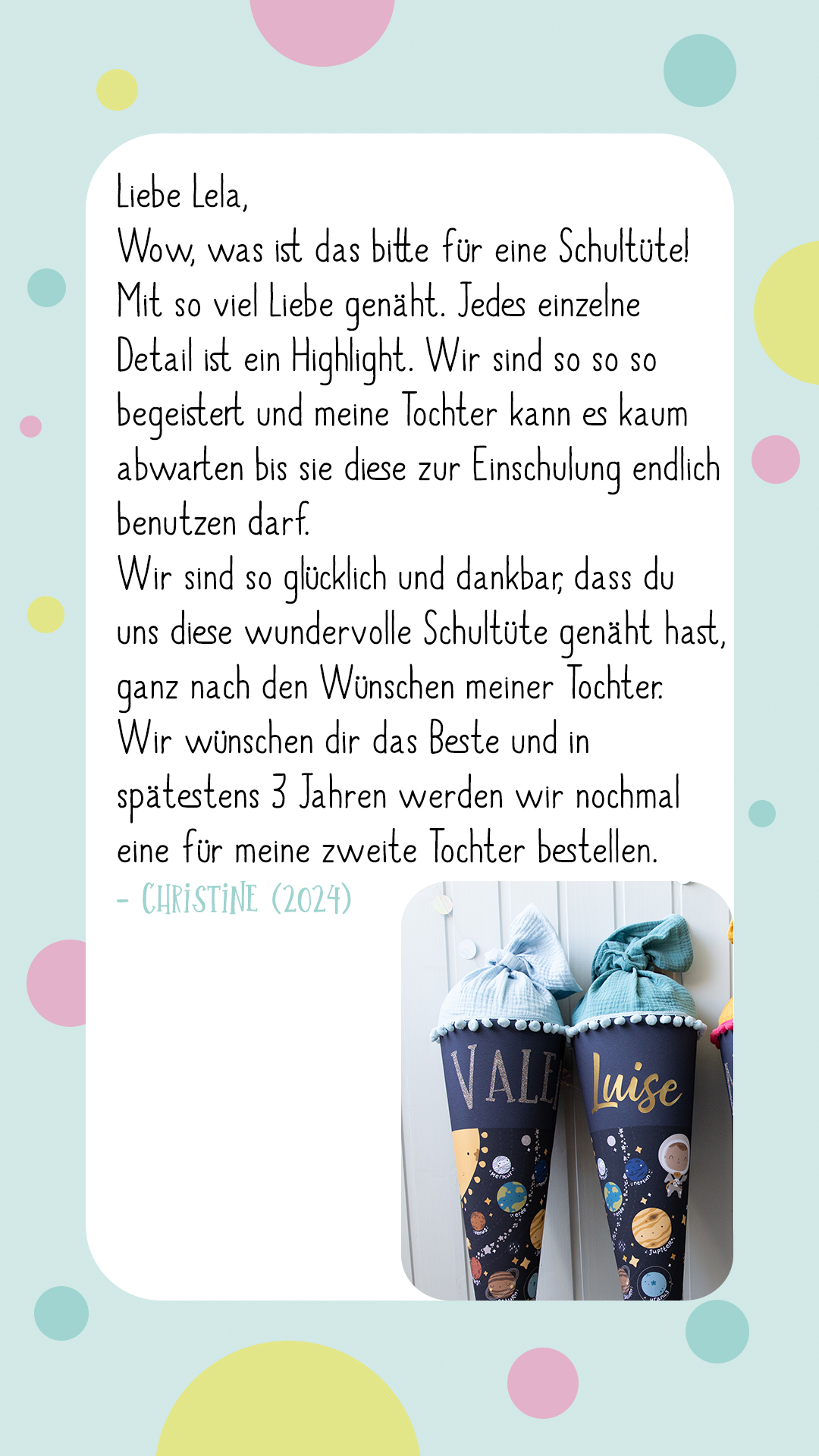 Stoffschultüte Kundenreview