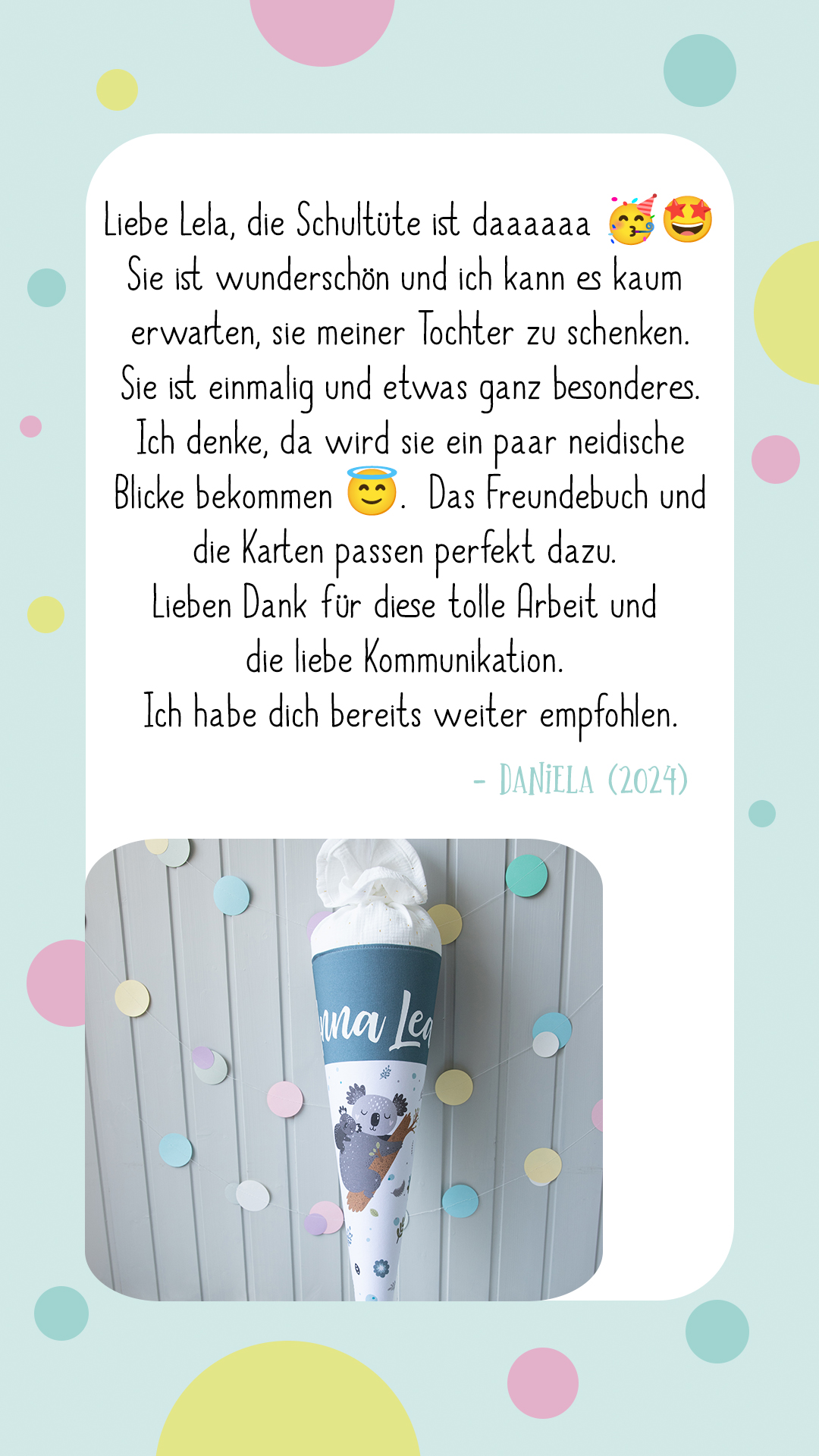 Stoffschultüte Kundenreview