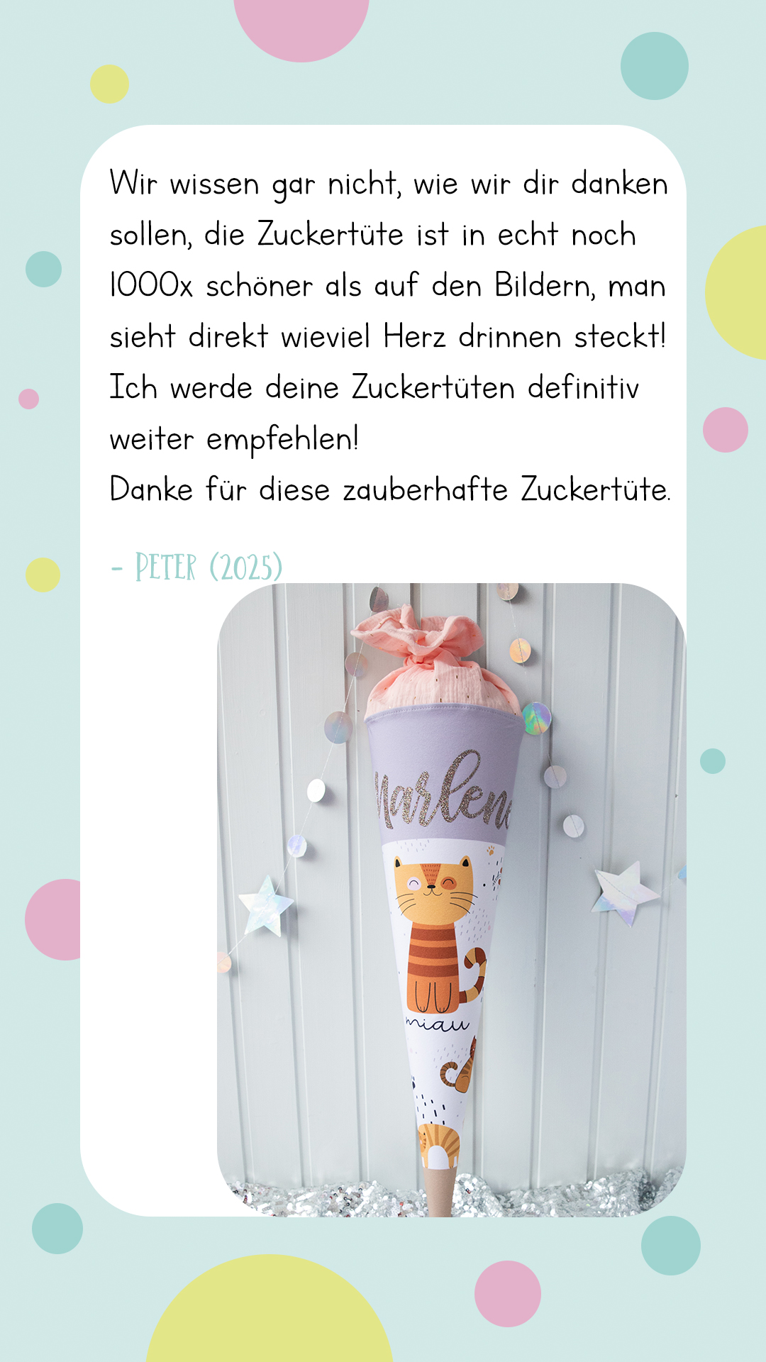 Stoffschultüte Kundenreview