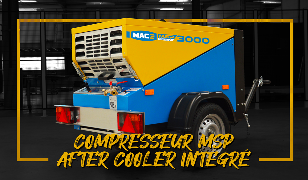 Le refroidisseur final intégré disponible sur les compresseurs de 2000 à 3000 litres MAC3