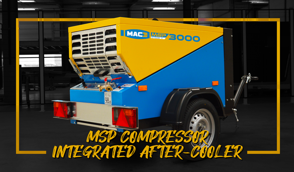 The integrated aftercooler available on compressors from 2000 to 3000 liters MAC3