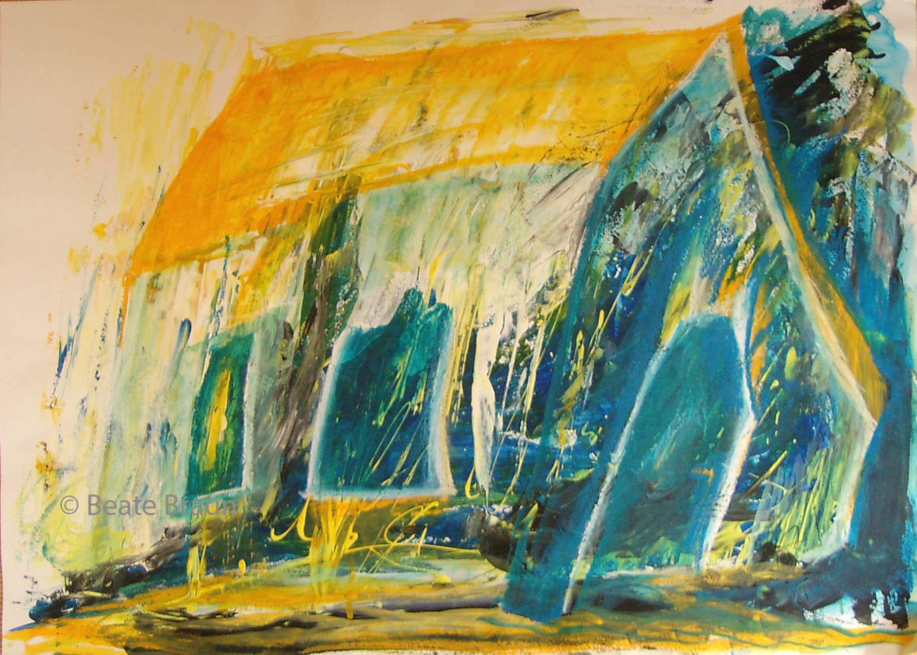 Das Haus | 50 x 70 cm | Mischtechnik auf Papier | 2012 