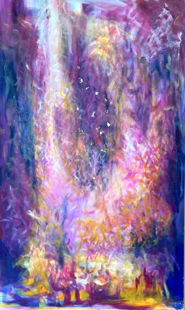 Violet Dreaming | 150 x 100 cm | Mischtechnik mit Blattgold auf Leinwand | 2018   