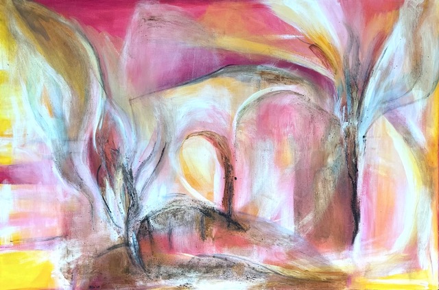 Wachsen und Werden  | 150 x 100 cm | Mischtechnik mit Vulkansand auf Leinwand | 2020