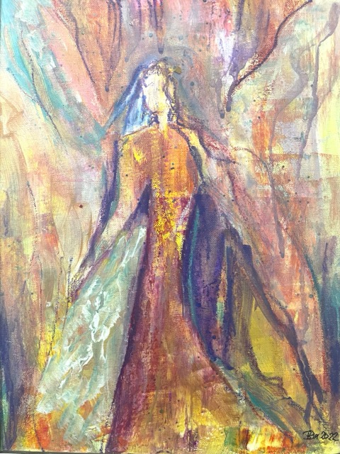 In Erwartung | 30 x 40 cm | Mischtechnik auf Papier | 2024