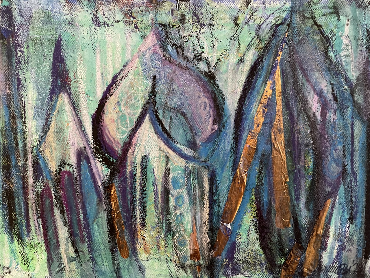 1001 Nacht I | 40 x 30 cm | Mischtechnik auf Leinwand | 2023